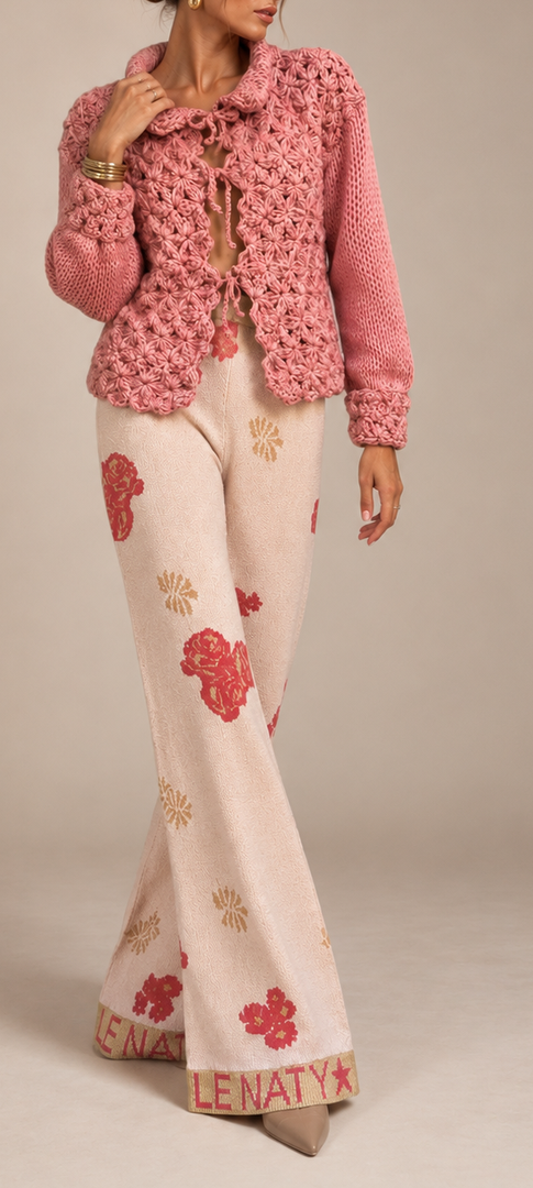 Pink Floral Sweater