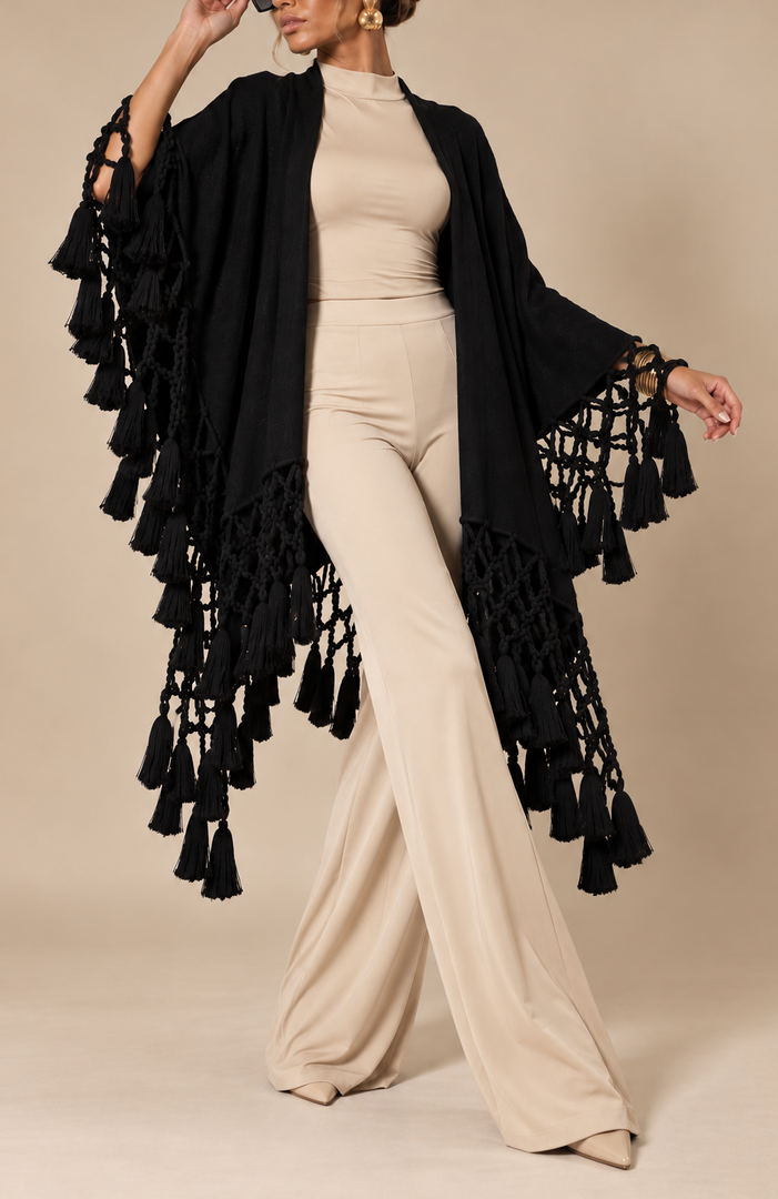 Black Fringe Cape