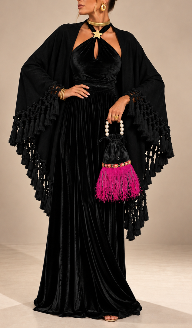 Black Fringe Cape