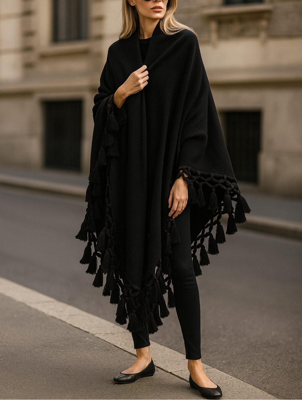 Black Fringe Cape