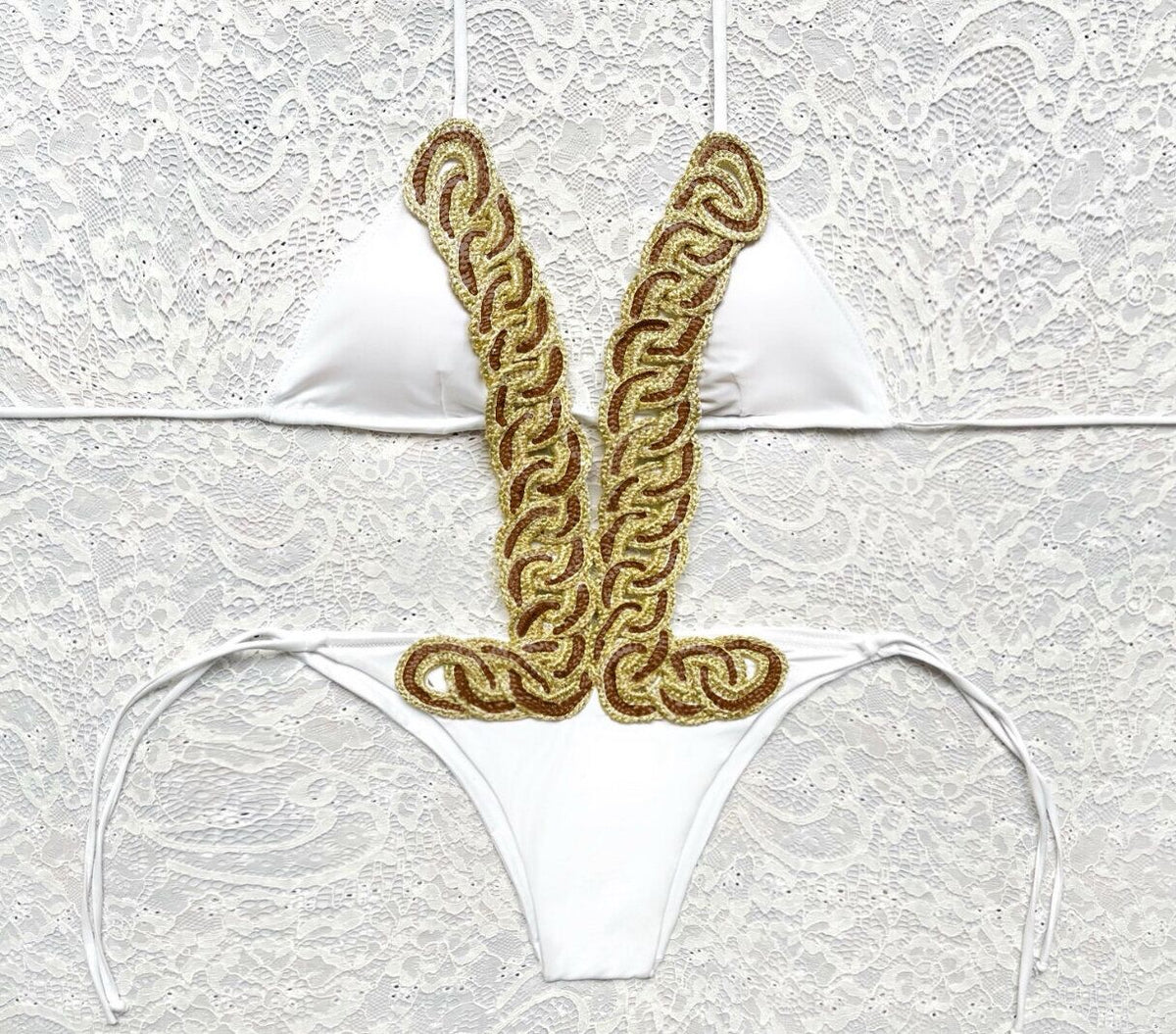 Trikini Mediterraneo Bianco Oro e Marrone