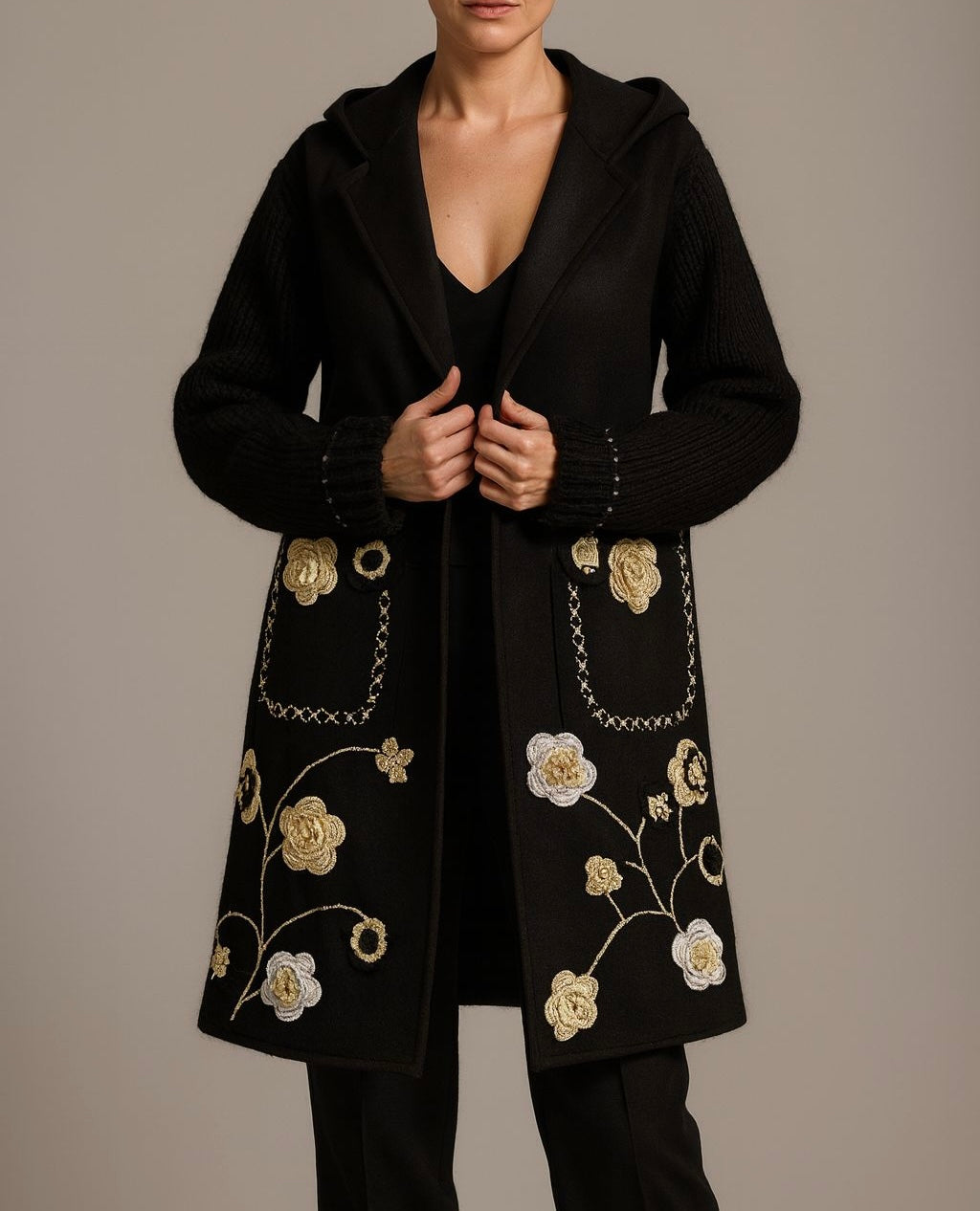Cappotto Lana Flower