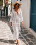 Long White Cotton Net Dress