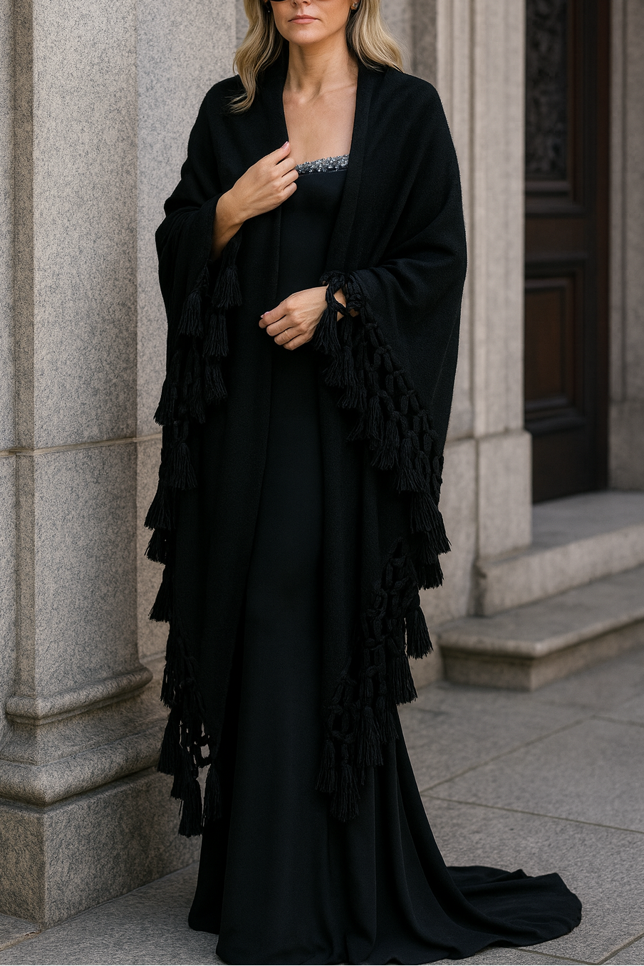 Black Fringe Cape