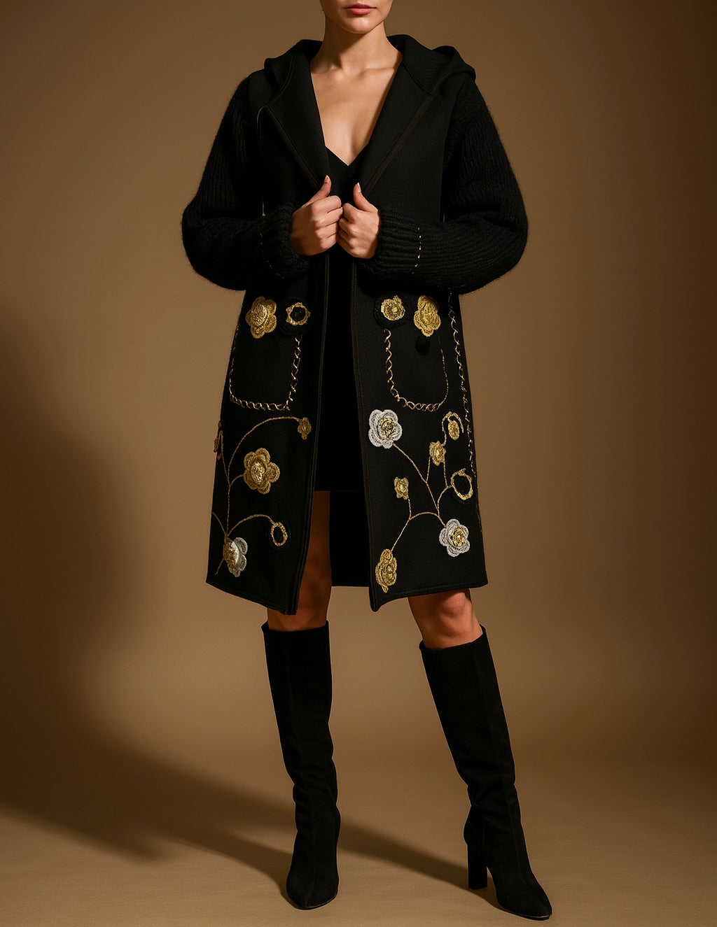 Cappotto Lana Flower