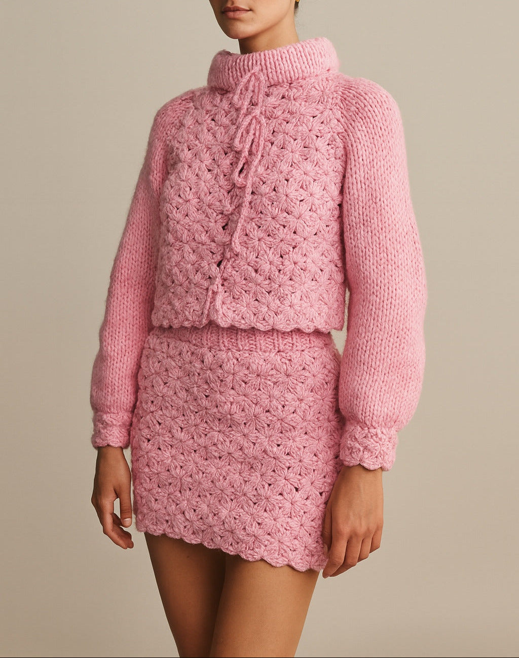 Pink Floral Sweater