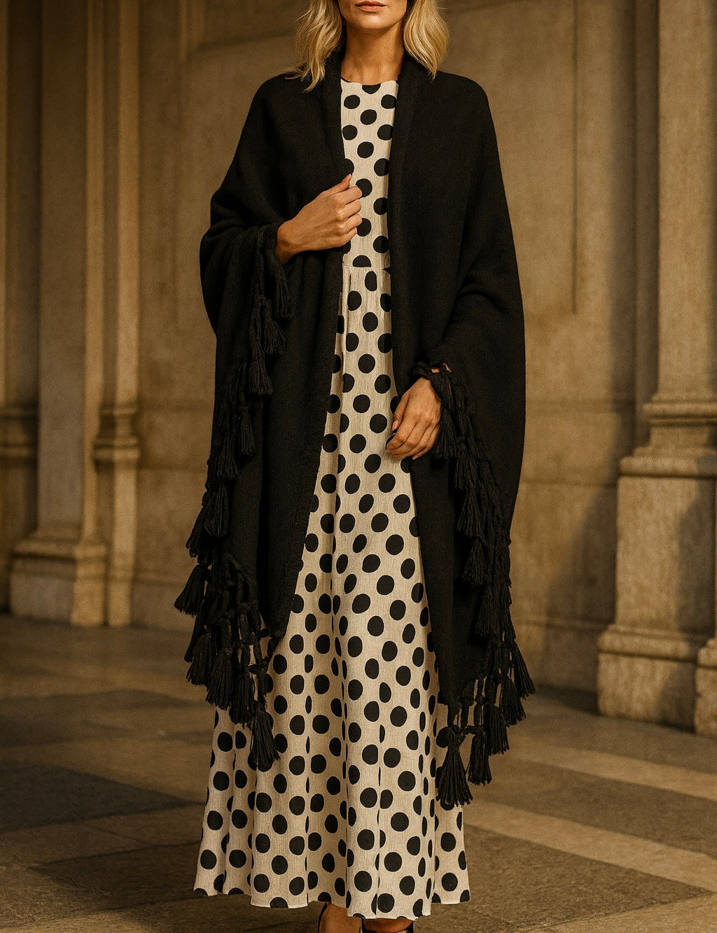 Black Fringe Cape