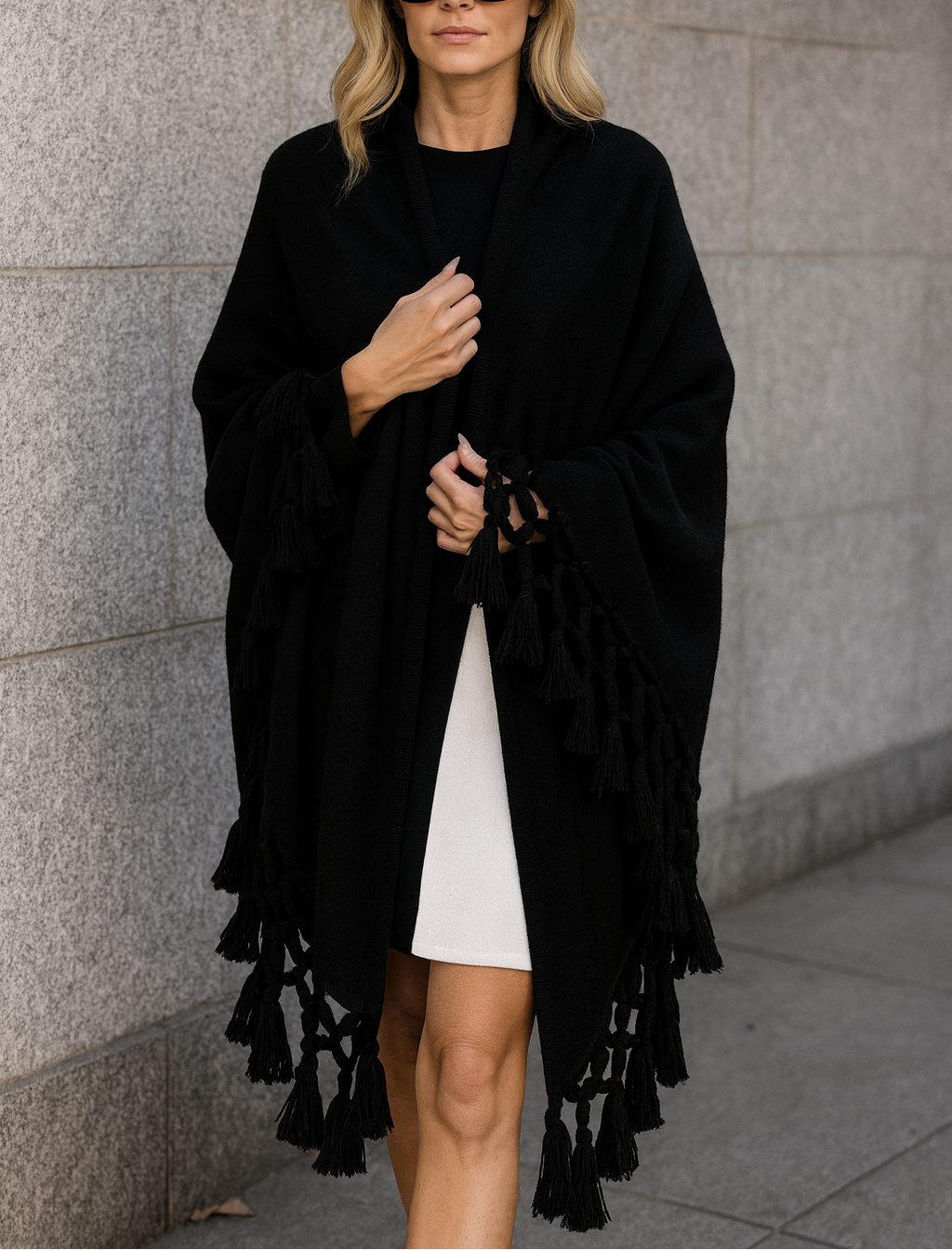 Black Fringe Cape