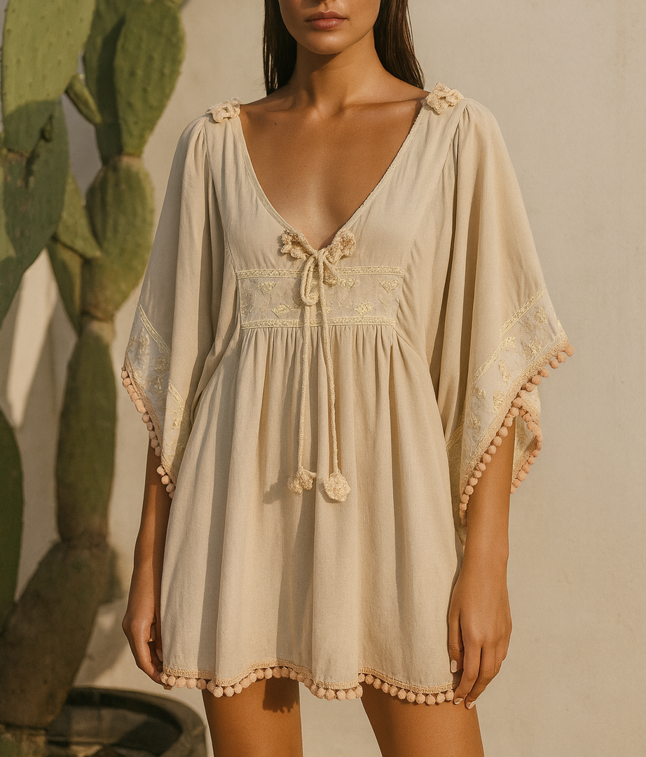 Ecru Butterfly Kaftan