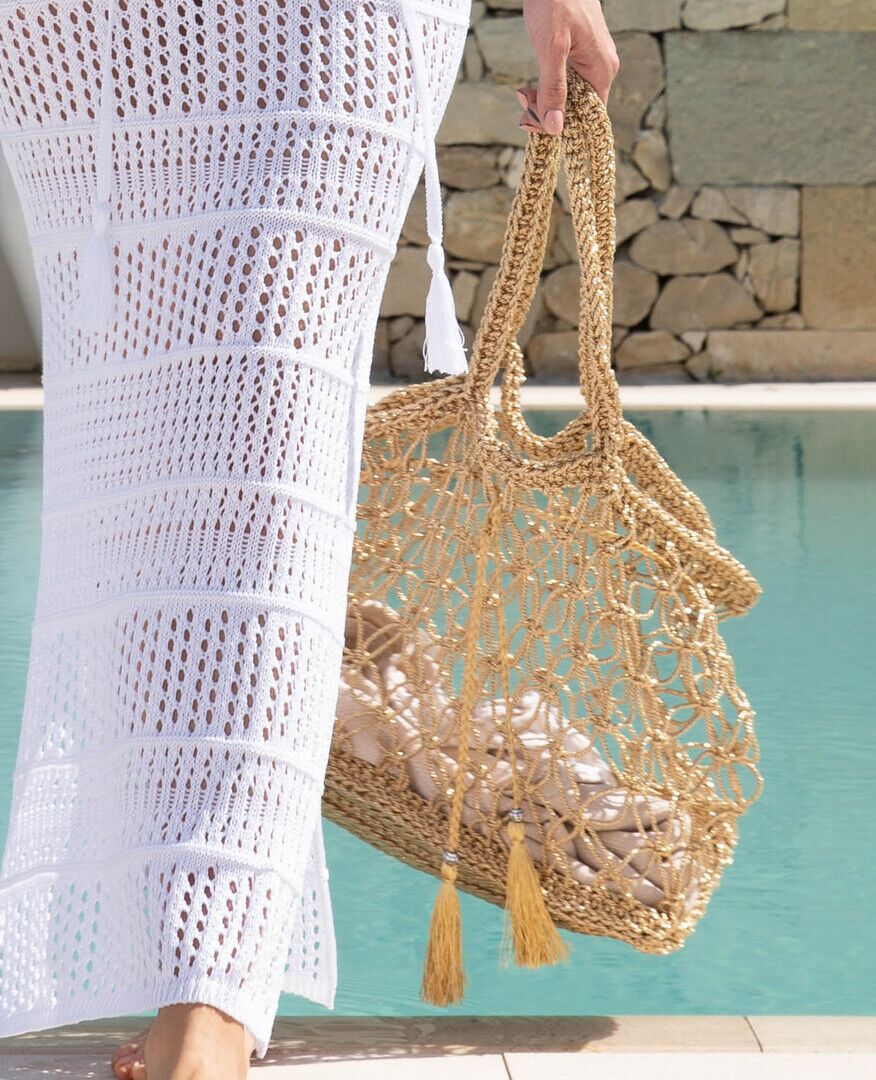 Maxi Gold Intreccio Bag