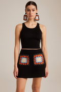 Wool Mini Skirt with Majolica Pockets