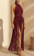 Magenta Macramé Dress