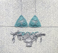 Bikini Triangolo Rosoni Argento e Azzurro