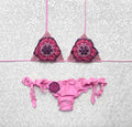 Candy Pink and Magenta Passiflora Triangle Bikini