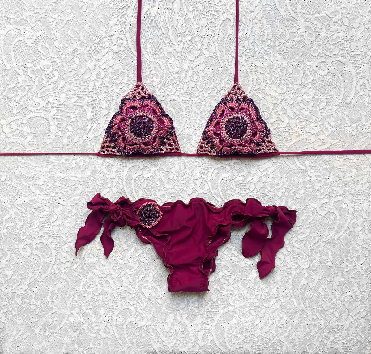Bikini Triangolo Passiflora Magenta