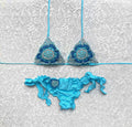Bikini Triangolo Passiflora Azzurro