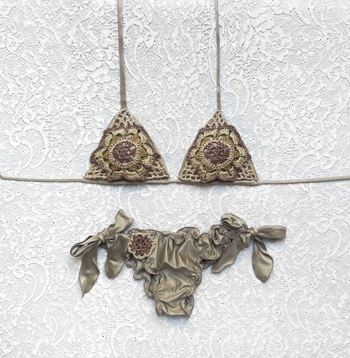 Bronze Passiflora Triangle Bikini