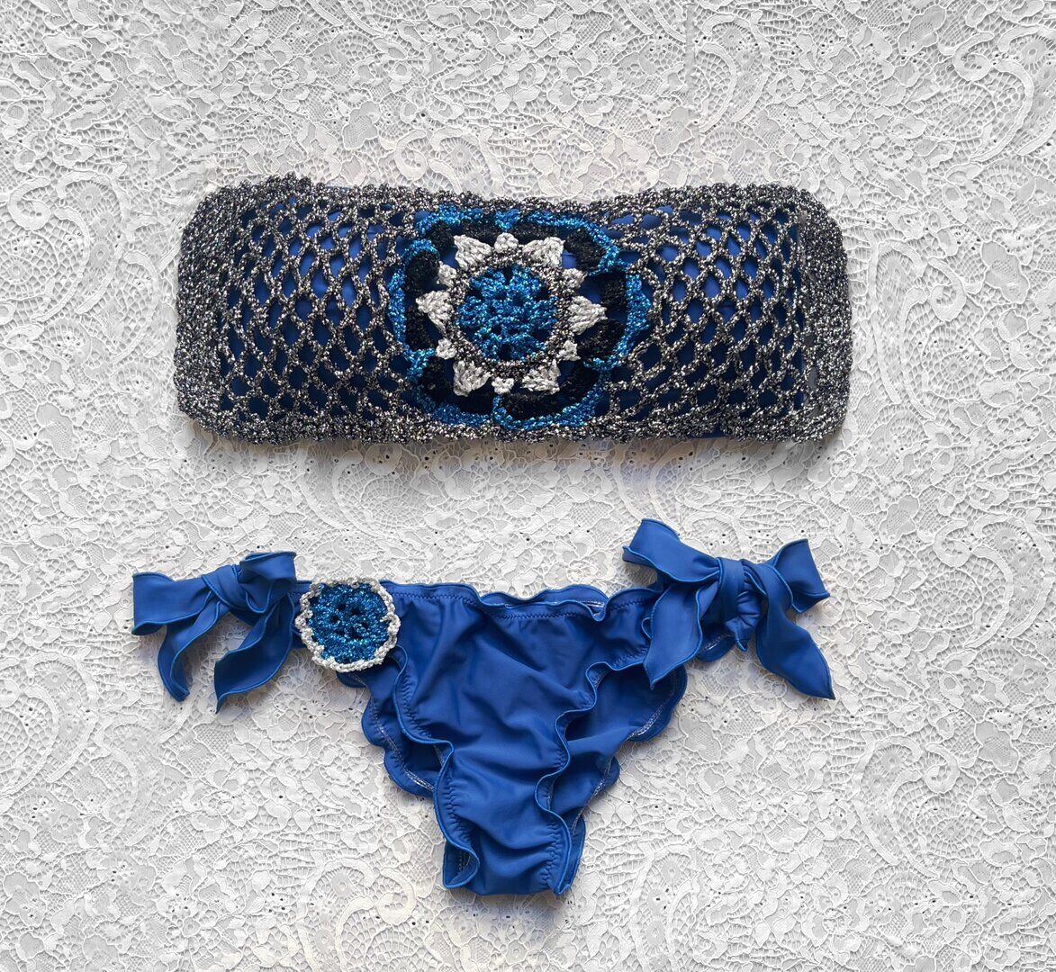 Bikin Fascia Passiflora Blu e Nero Bicolor