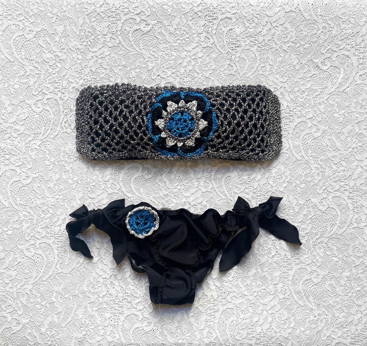 Bikin Fascia Passiflora Nero e Blu Bicolor