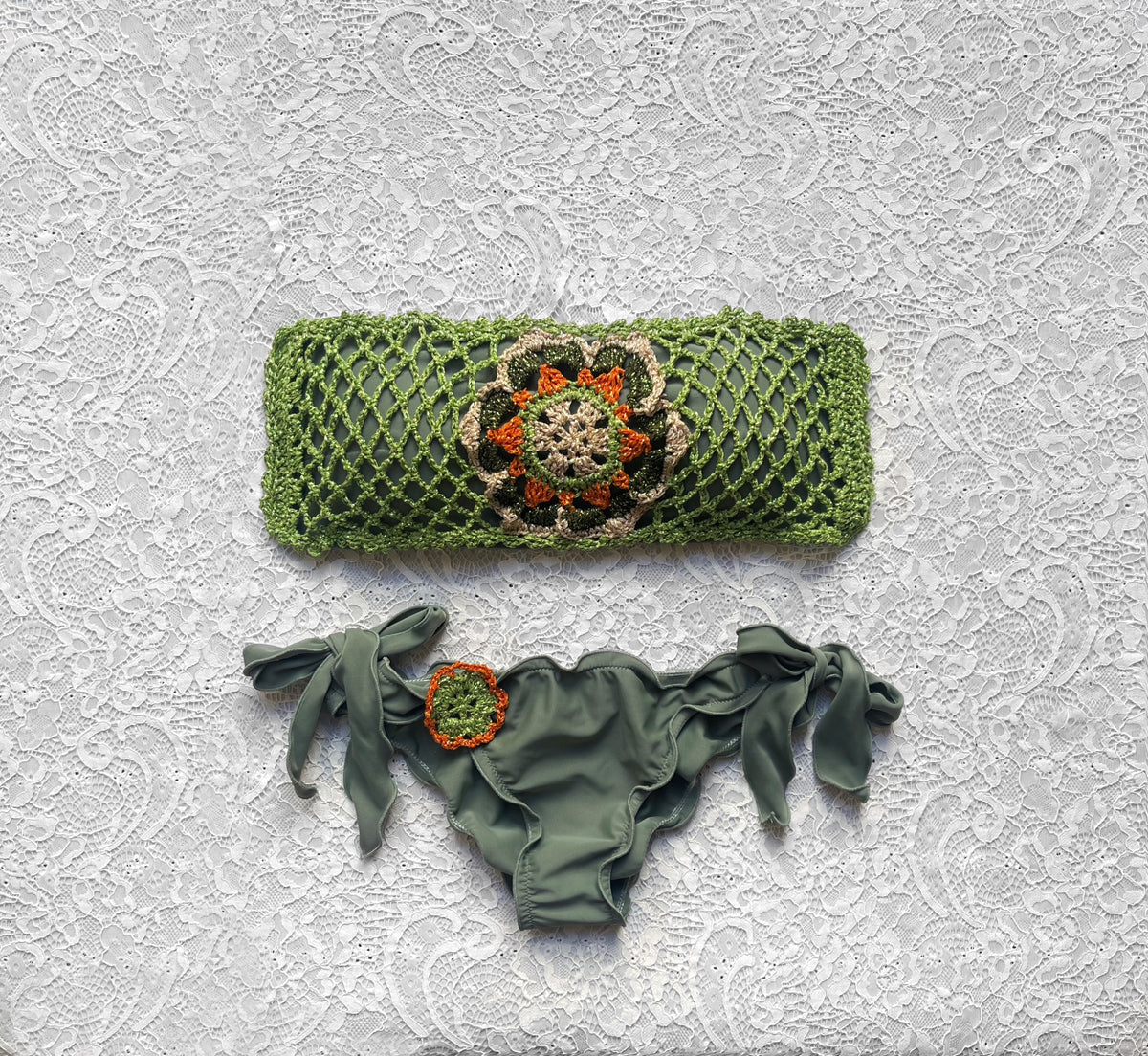 Bikini Fascia Passiflora Verde Army