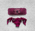 Magenta Passiflora Bandeau Bikini