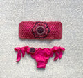 Fuchsia Passiflora Bandeau Bikini