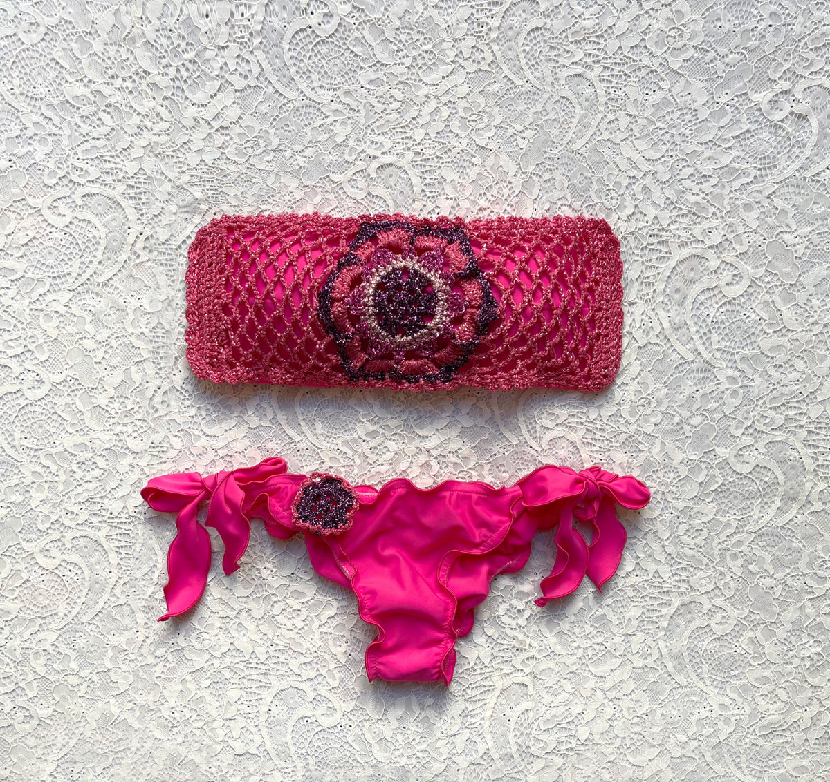 Bikini Fascia Passiflora Fuxia