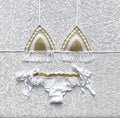 Bikini Triangolo Gipsy Frange Bianco e Oro