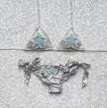 Silver Starry Pearl Triangle Bikini Blue Star