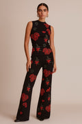 Rose merino wool trousers