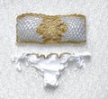 Bikini Fascia Glitter Fiore Italiano Bianco Oro Argento Bicolor