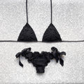 Bikini Triangolo Glitter Fiore del Mare Nero
