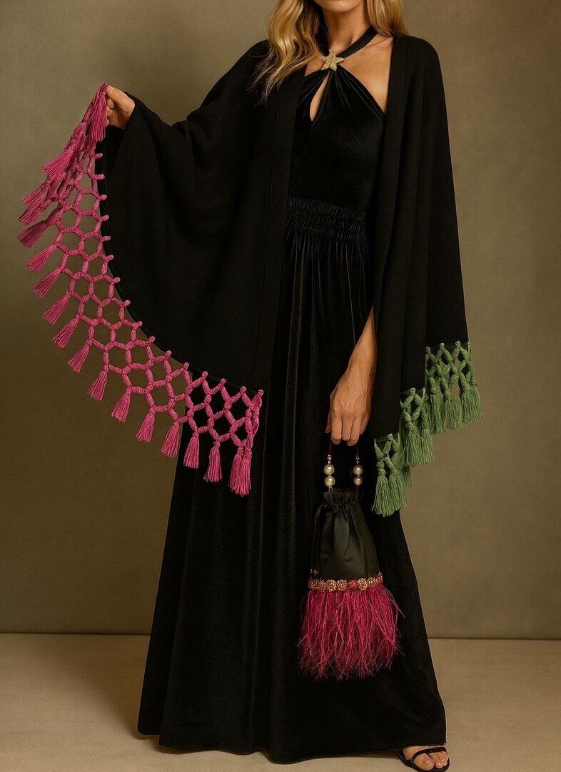 Black Velvet Top and Skirt Set
