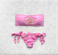 Starry Pearl Pink Bandeau Bikini