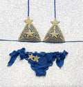 Bikini Triangolo Stella Marina Blu e Oro Limited Edition