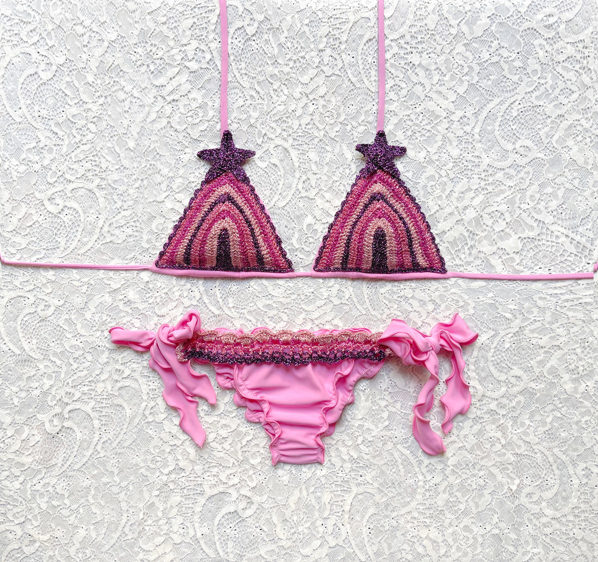 Bikini Righe Star Rosa Confetto Multicolor Limited Edition