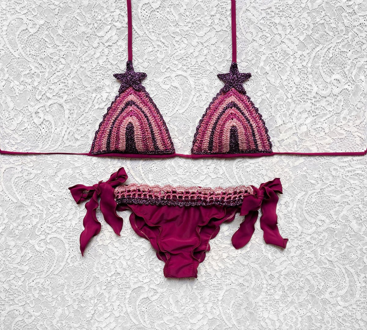Bikini Righe Star Magenta Multicolor Limited Edition