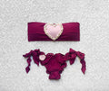Bikini Fascia Magenta Cuore di Perle Vichy