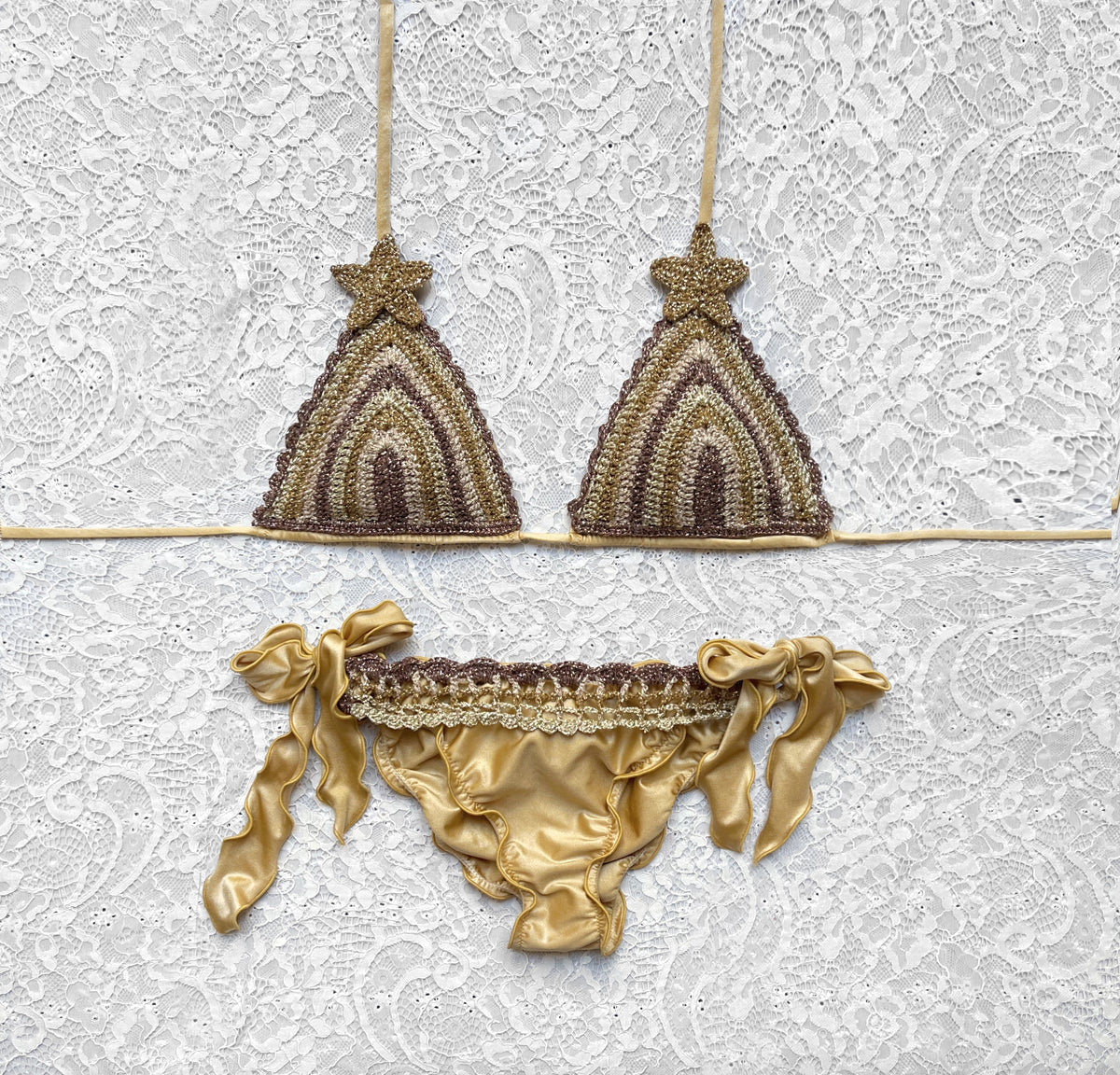 Bikini Righe Star Oro Multicolor Limited Edition