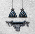 Dark Gray Multicolored Lamé Striped Bikini Limited Edition