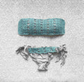 Silver and Light Blue Bandage Bikini