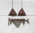 Bronze and Brown Net Triangle Bikini