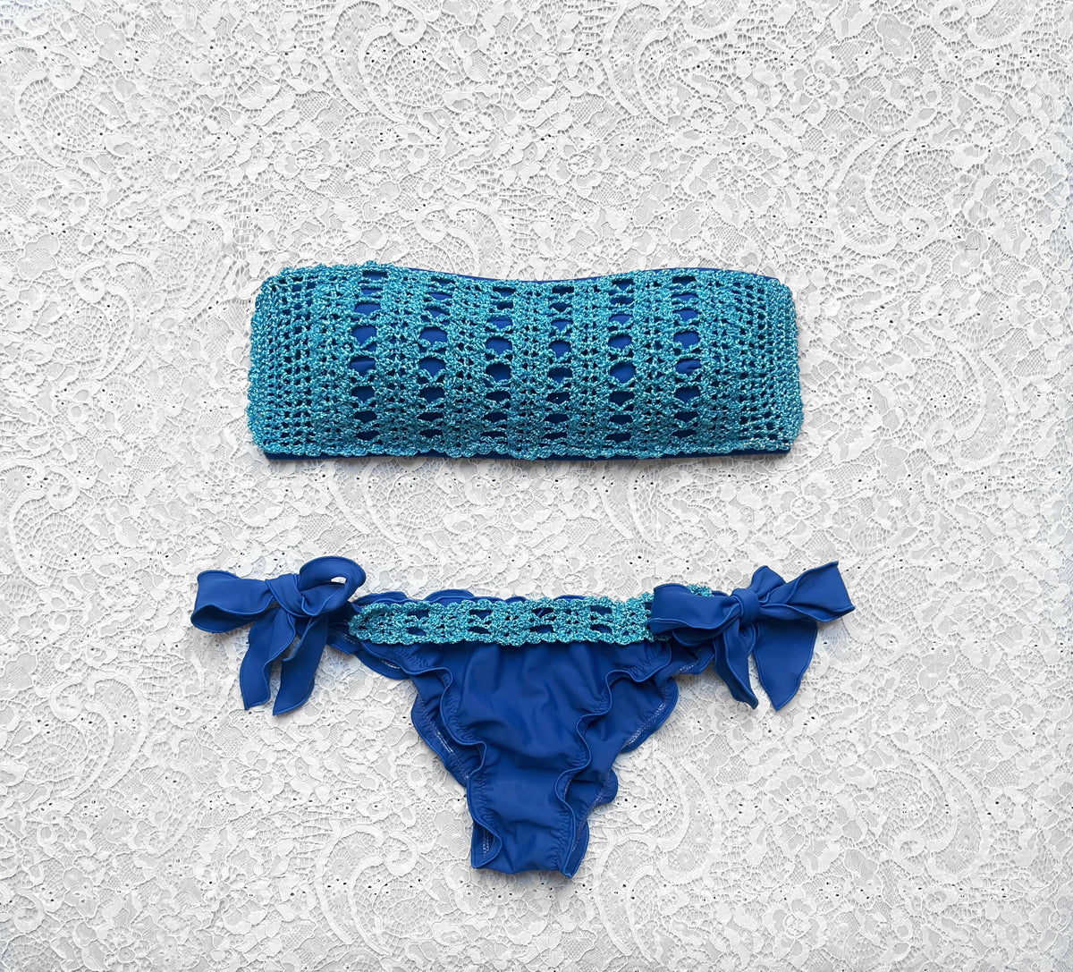 Bikini Fascia Net Blu e Azzurro