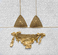 Bikini Triangolo Net Oro e Oro Antico