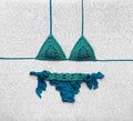 Bikini Triangolo Net Petrolio e Verde Tiffany