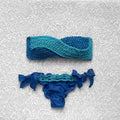 Bikini Fascia Bicolor Blu Intreccio Azzurro e Blu