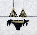 Bikini Triangolo Quadretti Oro e Nero Limited Edition