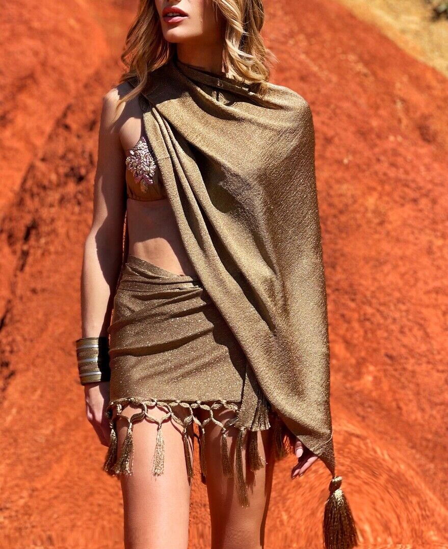Poncho Glitter Traforato con Nappe