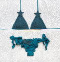 Petrol Green Glitter Star Triangle Bikini