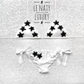 Bikini Triangolo Little Stars Bianco Stelline Nere